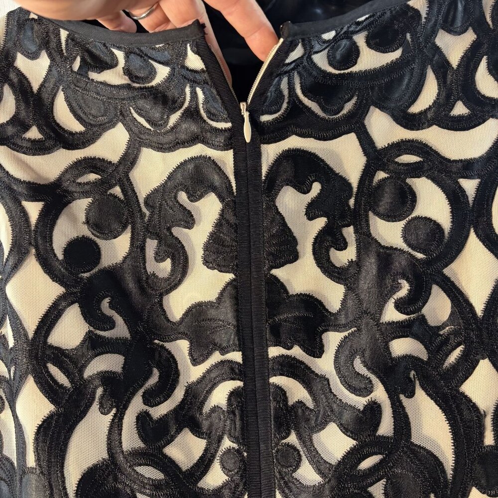 Vince Camuto Sleeveless Dress, Velvet Textured Pattern, Back Zipper Closure 14 - Picture 6 of 14